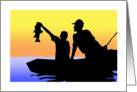 Father’s Day Silhouette, Like a Father to Me, Boy Holding Up a Fish card