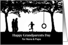For Nana and Papa Grandparents Day with Child and Tire Swing card