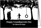 For Meme and Pepe Grandparents Day with Child Running to Swing card