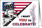 Fourth of July, I Want You to Celebrate! Young Uncle Sam card