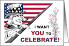 Labor Day Birthday I Want You to Celebrate with Uncle Sam card