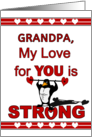 For Grandpa Valentine’s Day with Penguin Lifting Heart Weights card