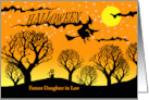 For Future Daughter in Law Halloween Custom Text with Cat on Hill card