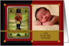 First Christmas for Baby Custom Photo and Text with Nutcracker card