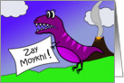 Zay Moykhl, I’m Sorry in Yiddish, Dinosaur With Apology Sign card