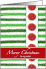 Christmas for Mimi with Faux Glitter in Green Stripes Red Circles card