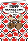 Canada Day for Boss, Moose Head Surprise, Business Holiday card