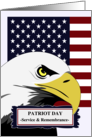 Patriot Day Service and Remembrance with Eagle and American Flag card