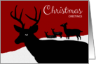 Christmas Greetings with Deer Family Silhouette in Snow card