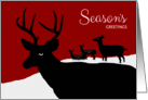 Season’s Greetings with Deer Family Silhouette in Snow card