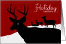 Holiday Greetings with Deer Family Silhouette in Snow card