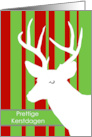 Prettige Kerstdagen Christmas in Dutch with White Deer and Stripes card