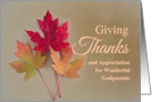 For Godparents Thanksgiving with Trio of Autumn Leaves card
