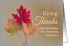 For Godmother Thanksgiving with Trio of Autumn Leaves card