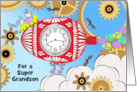 For Grandson Easter Custom Front Steampunk Bunny and Egg Machine card