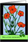 Belated Mother’s Day Red Poppies Stained Glass Look card