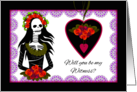 Witness Attendant Invitation for Dia de los Muertos Wedding card