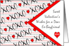Valentine’s Day for Ex Boyfriend with XOXO Design card