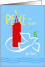 Dad Christmas Peace on Earth with Red Candle and Dove card