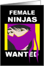 Female Ninjas Wanted Poster, Birthday Party Invitation for Girls card