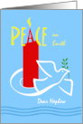 Nephew Christmas with Peace on Earth Dove and Red Candle card