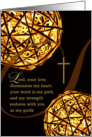 Encouragement God Loves You with Illuminated Spheres and Cross card