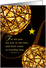 Christmas with Scripture from Matthew 2 with Illuminated Spheres card