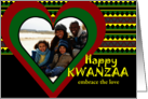 General Kwanzaa Add Your Photo with Heart and African Design card