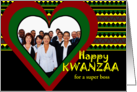 For Boss Kwanzaa Custom with Add Your Photo Heart and Patterns card