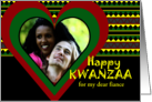 For Fiance Kwanzaa Custom with Add Your Photo Heart and Patterns card