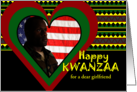 Custom Kwanzaa for Girlfriend Add Your Photo Heart and Patterns card
