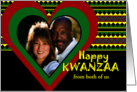 Custom Kwanzaa from Both of Us Add Your Photo Heart Frame card