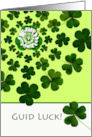 Guid Luck Good Luck in Scots Language with Shamrock Corsage card