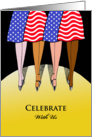 Invitation for Patriotic Flag Day Themed Party, Dancing Women card