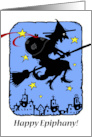 Happy Epiphany with Befana the Christmas Witch and Gifts card