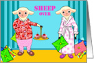 Sheep Over, Sleepover Party Invitation, Sheep, Cupcakes, and Pillows card