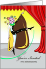 Dance Recital Invitation, Dancer on Stage, Red Curtain card