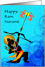 Happy Ram Navami, Lord Rama Shooting a Flaming Arrow, Sea Waves card