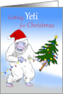 Getting Yeti for Christmas with Abominable Snowman Tree and Lights card