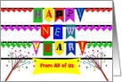 Custom Front Happy New Year, From All of Us card