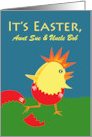 Custom Front Easter for Aunt and Uncle with Punk Rock Chick card