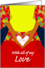 Valentine’s Day for Partner with Hands Holding Heart and XOXO card