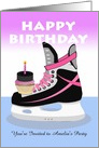 Custom Front, Birthday Party Invitation, Female Ice Hockey Theme card