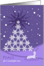 Christmas Peace for Mom with Violet Colored Winter and Deer card