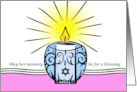 Yahrzeit for Daughter with Jewish Memorial Candle Illustration card