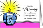 Daughter Custom Yahrzeit with Jewish Memorial Candle Illustration card