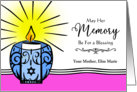 Mother Custom Yahrzeit with Jewish Memorial Candle Illustration card