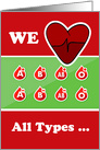 World Blood Donor Day, We Love All Types Illustration card