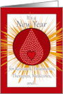 New Year’s for Hemophilia Healthcare Workers with Blood Drop Heart card