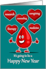 New Year’s Hemophilia Healthcare Workers Happy Blood Drop card